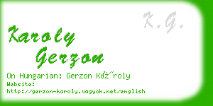 karoly gerzon business card